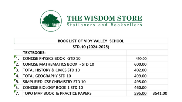 VIDYA VALLEY GRADE 10 2025-2026